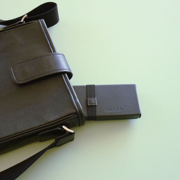 革の筆箱｜レクタングル1706 【ブラック】 4枚目の画像