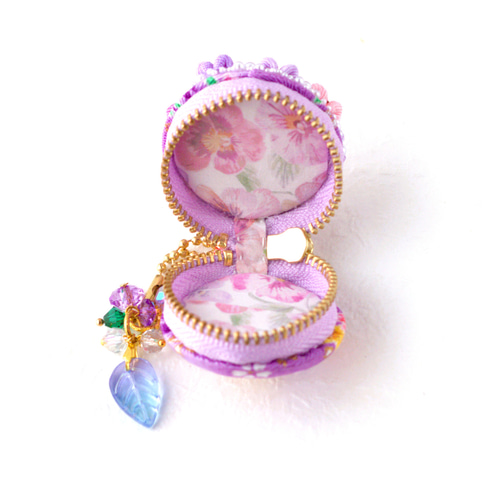 ❁紫陽花マカロンポーチ❁大人かわいいつまみ細工アクセサリー・和風