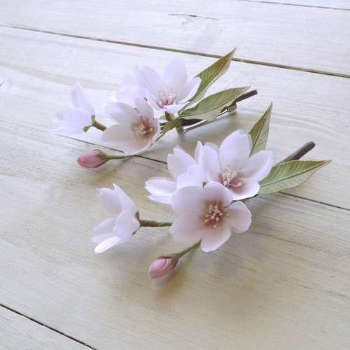 布花 桜のひと枝コサージュ コサージュ はなり 通販 18737410