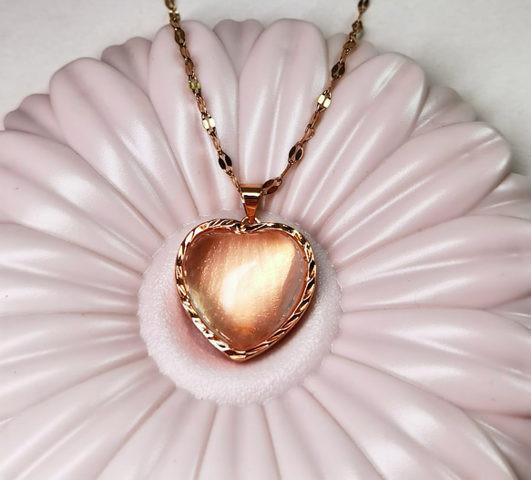 天然ローズクオーツ「ロマンスオーラ」ネックレス 2枚目の画像