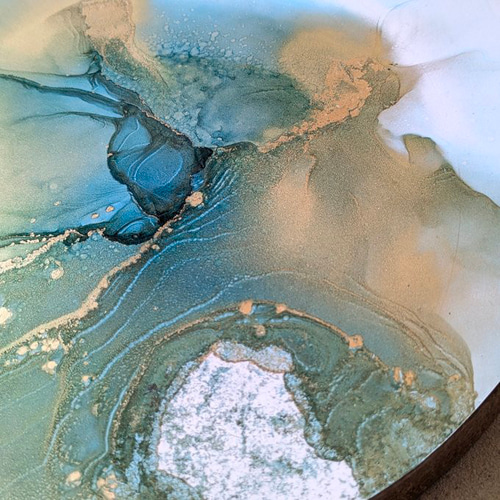 静寂の波紋-凪ぐ。穏やかな心を育むアルコールインクアート 絵画