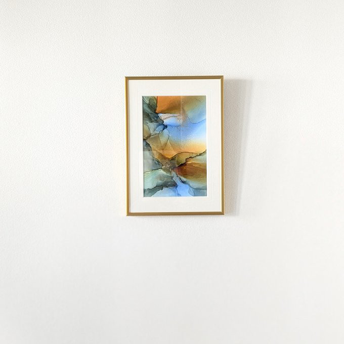 天岩戸の光: 希望の絵画　（アルコールインクアート）