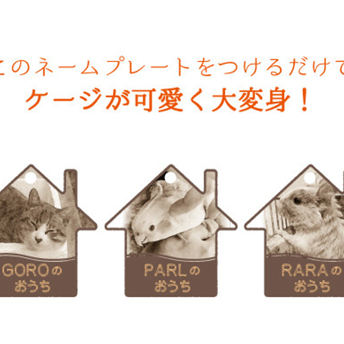 うちの仔 ケージ用 ネームプレート（名札）鳥、犬、猫、うさぎ