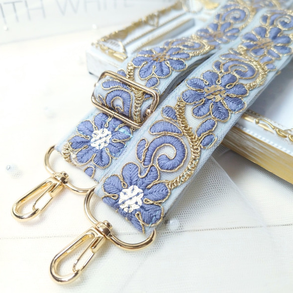 インド刺繍リボン ショルダー紐 (ivory)