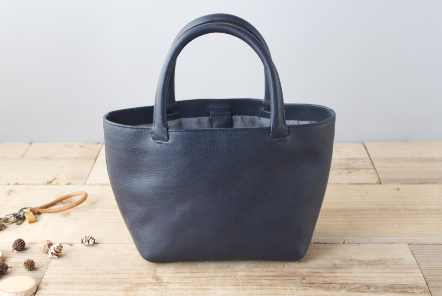 レザーミニトートバッグ lmtt2-S ［ネイビー］