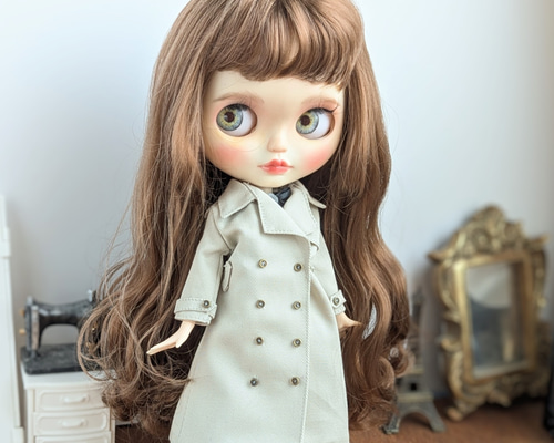 1289※白のトレンチコート※ブライスアウトフィット※1/6ドール服