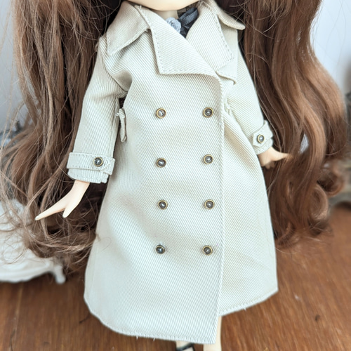 1289※白のトレンチコート※ブライスアウトフィット※1/6ドール服※冬服