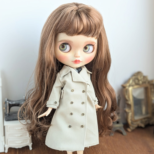 1289※白のトレンチコート※ブライスアウトフィット※1/6ドール服※冬服