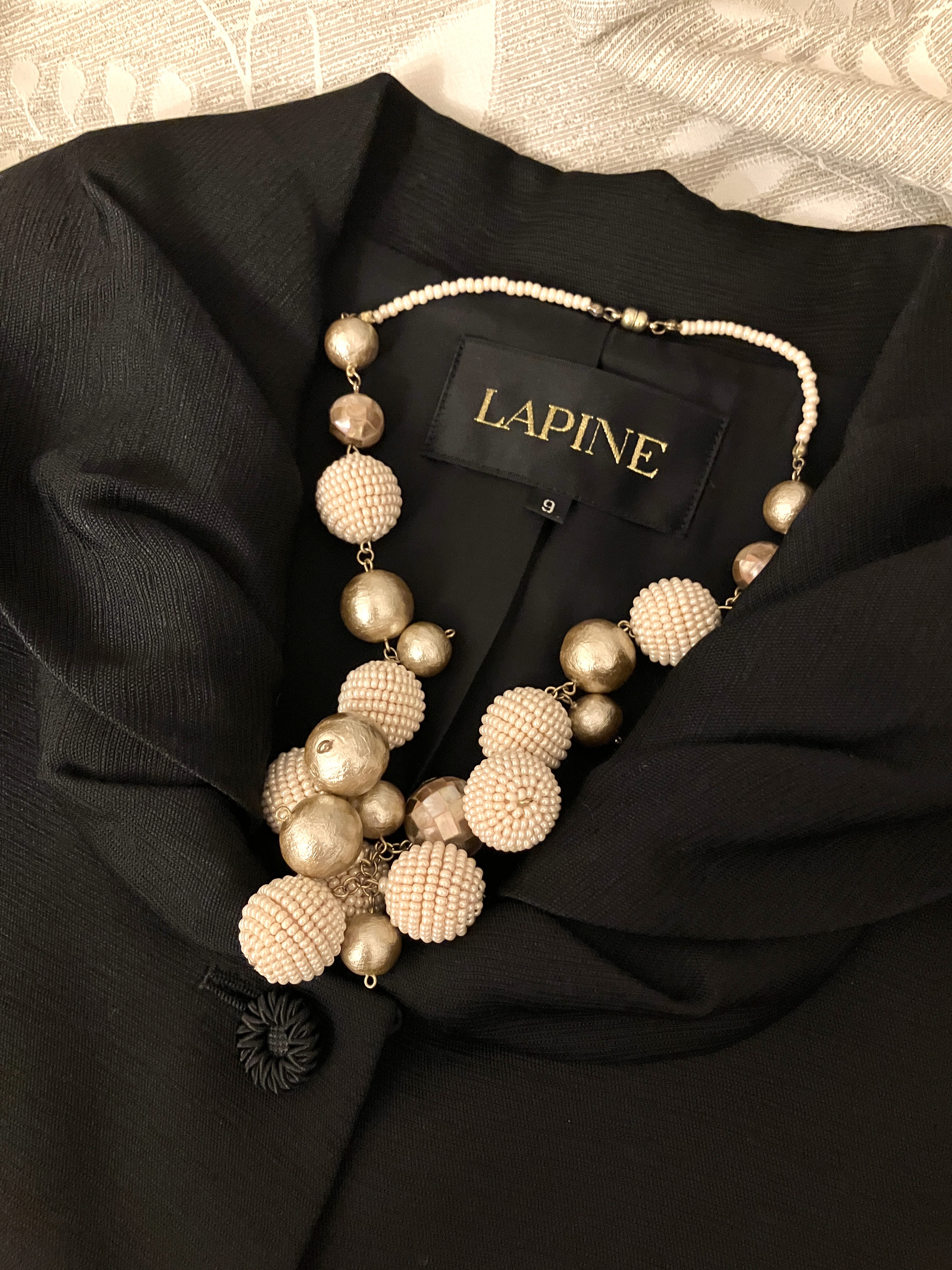 マキマキビーズとコットンパール＆シェルネックレス