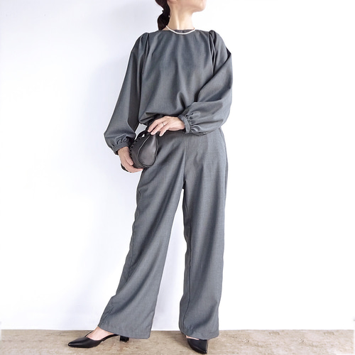 フォーマルに♪ ウール混セットアップ L・2Lサイズ（杢グレー