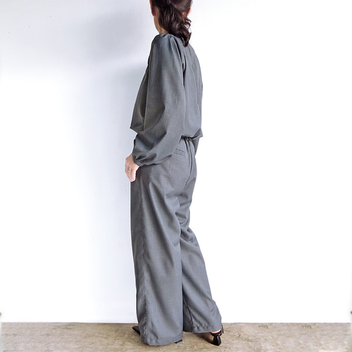 フォーマルに♪ ウール混セットアップ L・2Lサイズ（杢グレー