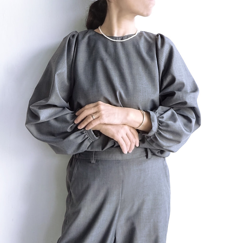 フォーマルに♪ ウール混セットアップ L・2Lサイズ（杢グレー