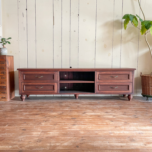 レッドオークテレビボード 英国アンティーク調テレビボード 輸入住宅