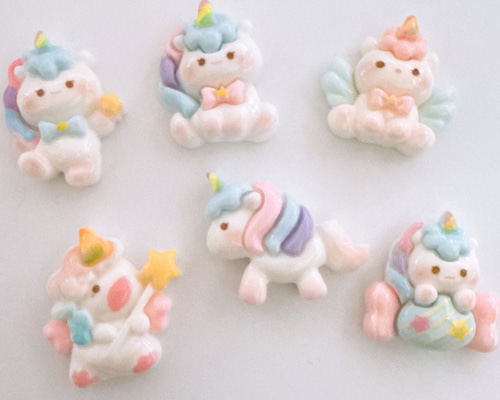 ゆめかわ♪レジンのユニコーン③ C32）2個 ゆめかわユニコーンパレード かわいい パステル レインボー