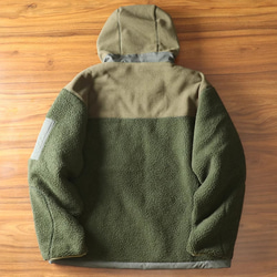男性用厚手のコート オーバーサイズでゆったりカジュアル 冬のゆったりとしたカジュアルフード工服綿入れ服ラムウールコート 17枚目の画像