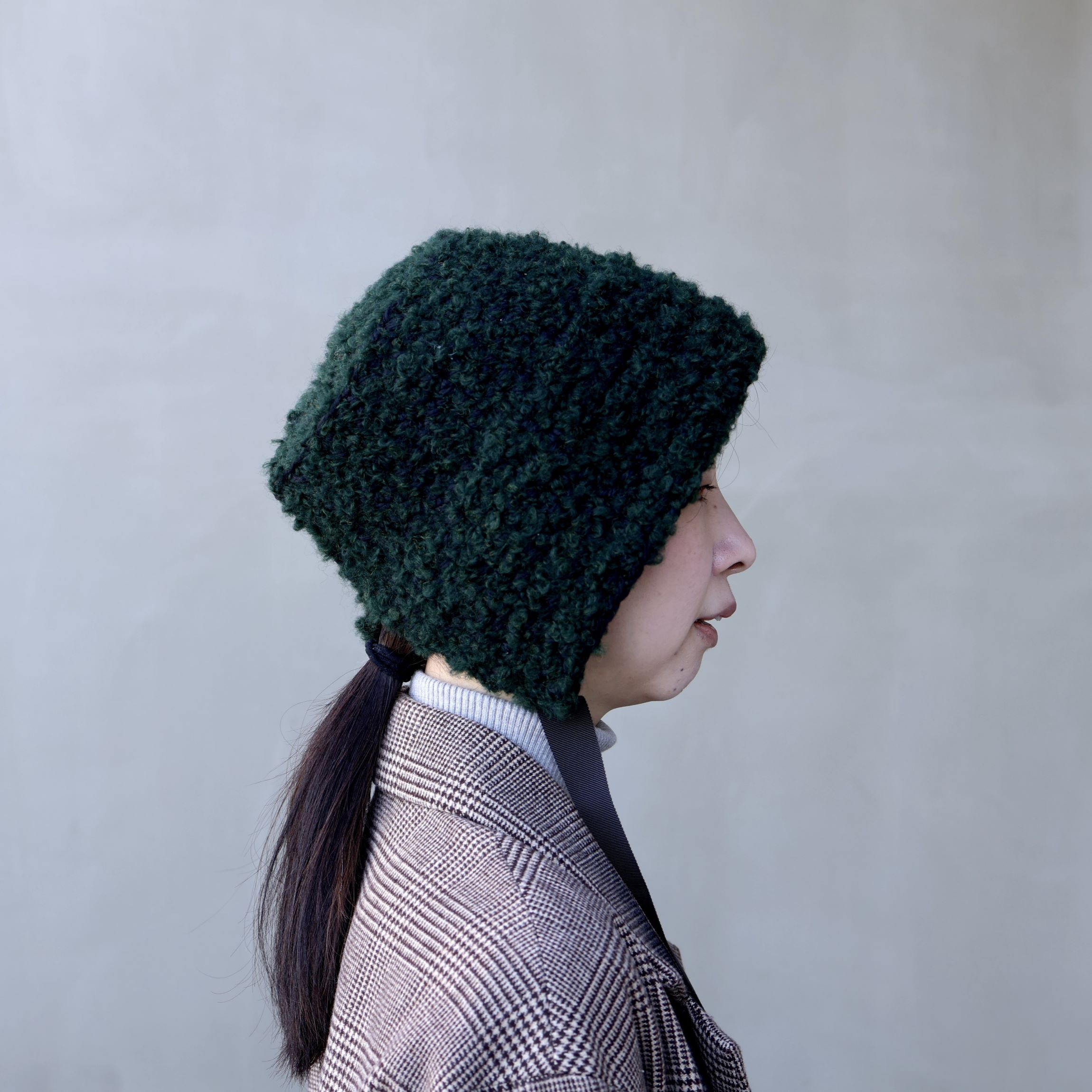 Bonnet ショート（color モスグリーン）/ 選べるリボン / 大人レディス