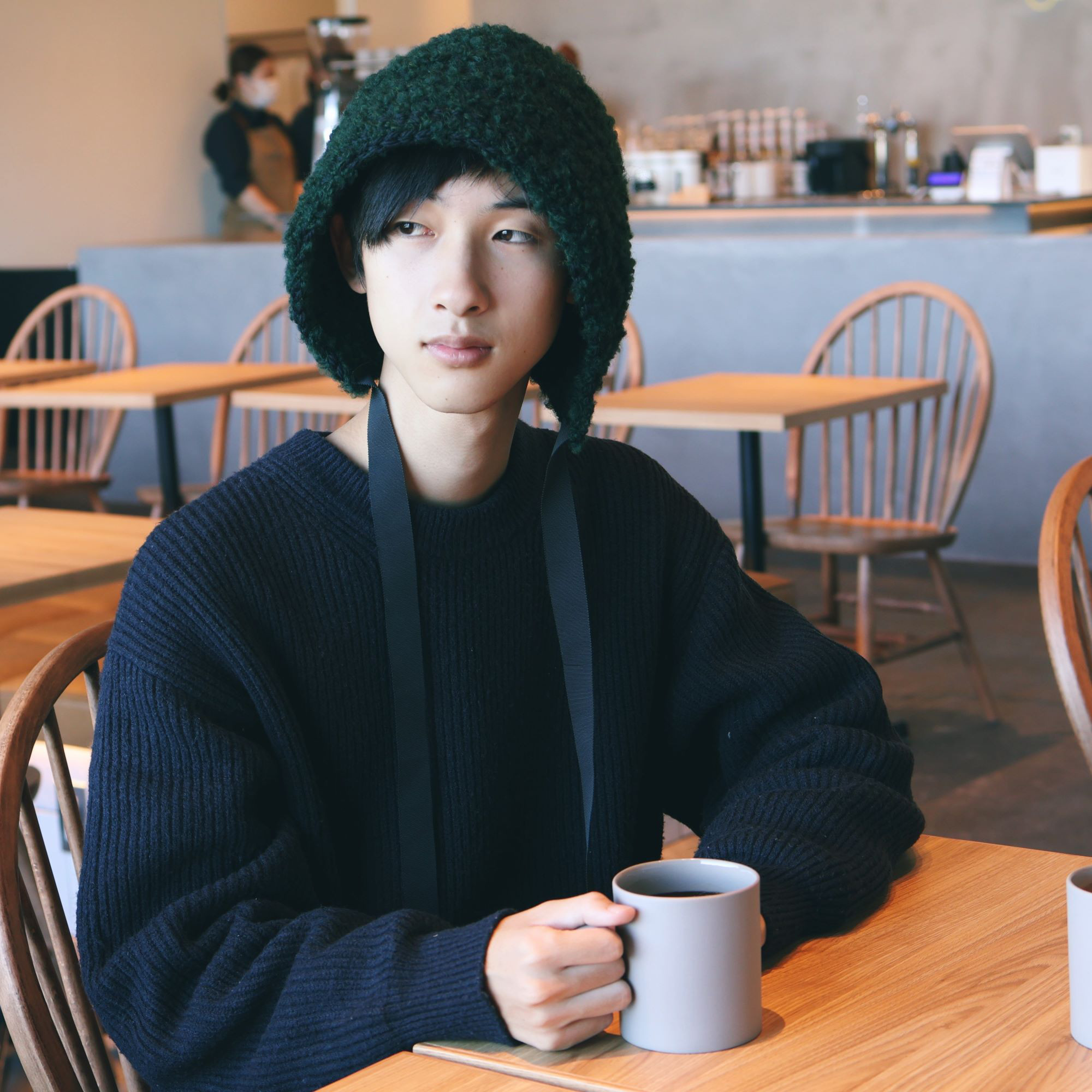 Bonnet ショート（color モスグリーン）/ 選べるリボン / 大人メンズ