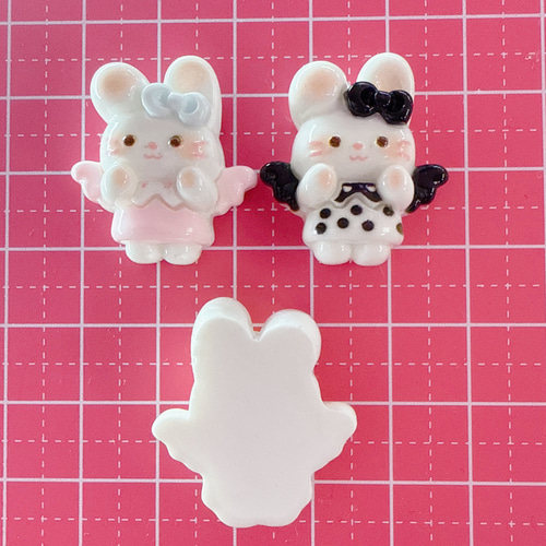 C98）2個 天使のうさちゃん エンジェル うさぎ かわいい うささん