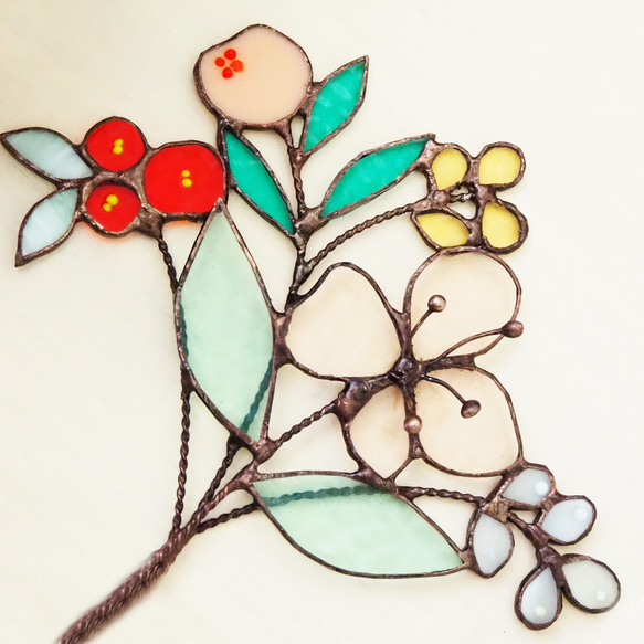 花束つき♪ステンドグラスの一輪挿し（イエロー） 9枚目の画像