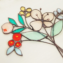 花束つき♪ステンドグラスの一輪挿し（イエロー） 8枚目の画像