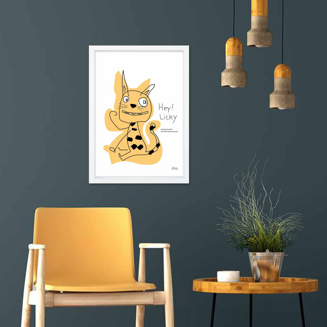 Hey Licky  犬　お気に入り8000件突破　イラスト　ポスター　A4〜A1　アート  アートポスター　3266