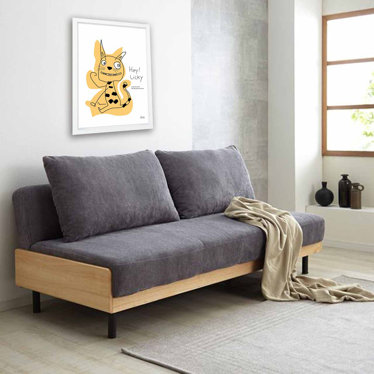 Hey Licky  犬　お気に入り8000件突破　イラスト　ポスター　A4〜A1　アート  アートポスター　3266