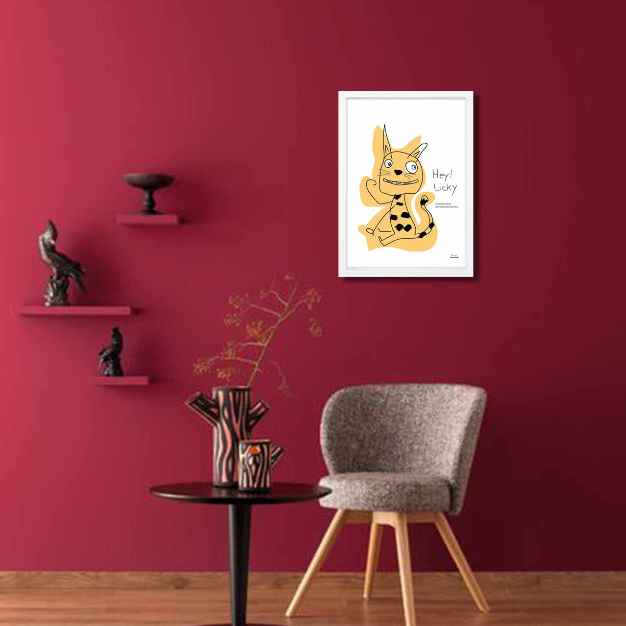 Hey Licky  犬　お気に入り8000件突破　イラスト　ポスター　A4〜A1　アート  アートポスター　3266