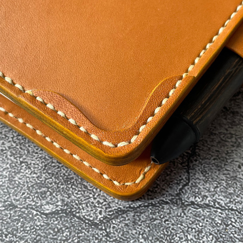 手縫キャメル糸】ミドリ MDノート（文庫方眼罫）用キャメル色