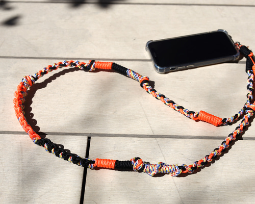パラコード 編み込みスマホストラップ カラフル ショルダーストラップ