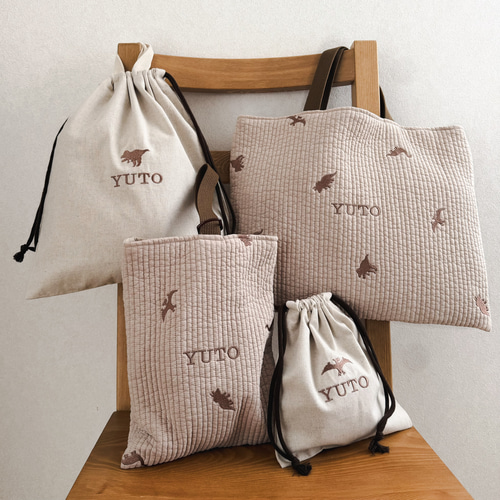 入園入学セット 世界に一つ！名入れできるダイナソー刺繍 恐竜が