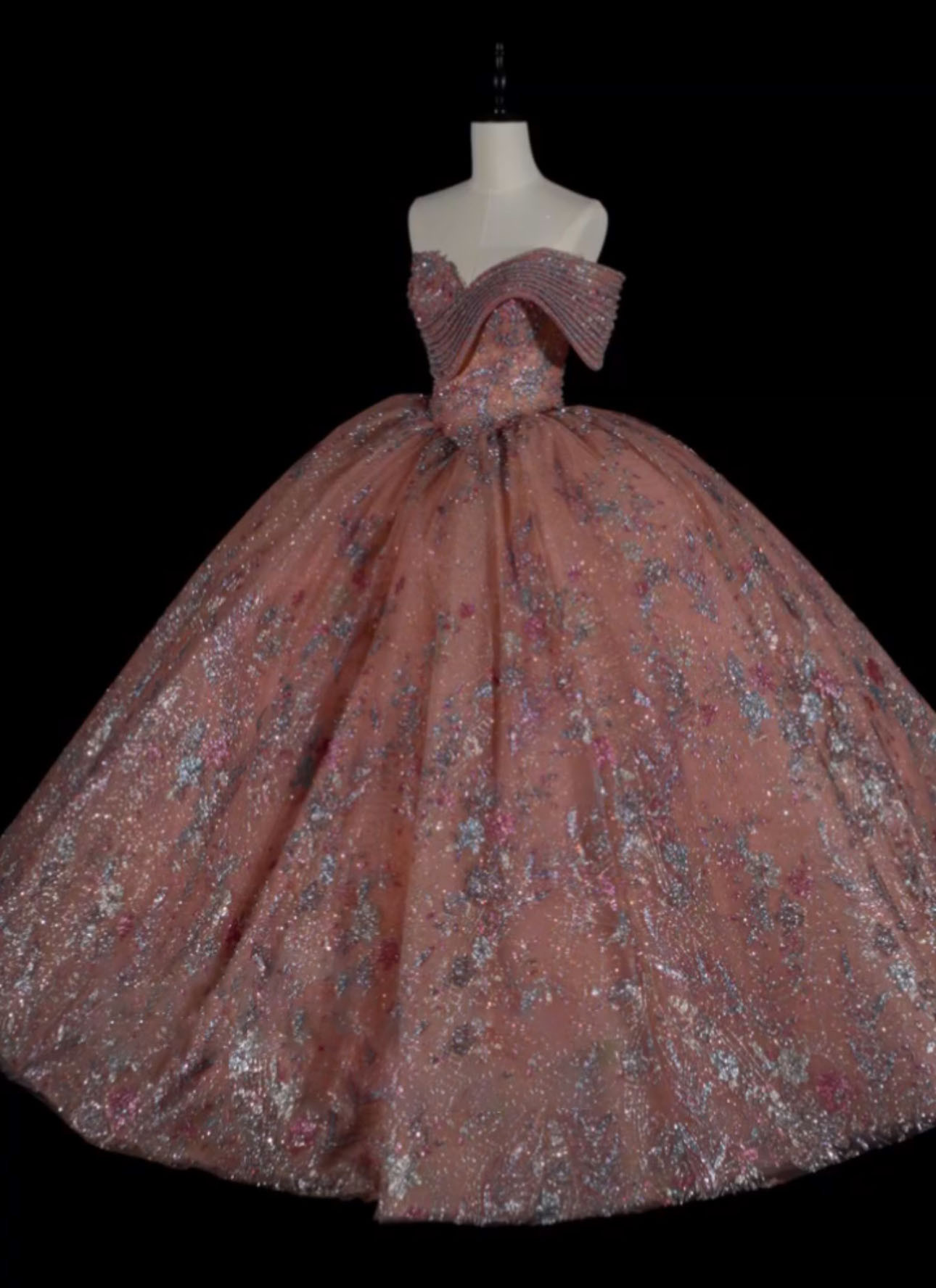 ワンショルダー　アシメドレス　カラフル　花柄きらきら　パーディードレス　豪華　ボリューム　前撮り演奏会目立つ　編み上げ