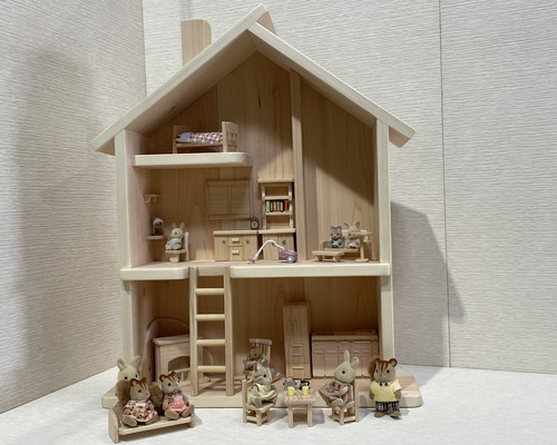 のぞちん様＊Jiji＊ハンドメイド＊木製 お家型飾り棚＊ドールハウス のぞちん様＊Jiji＊ハンドメイド＊木製 お家型飾り棚＊ドール