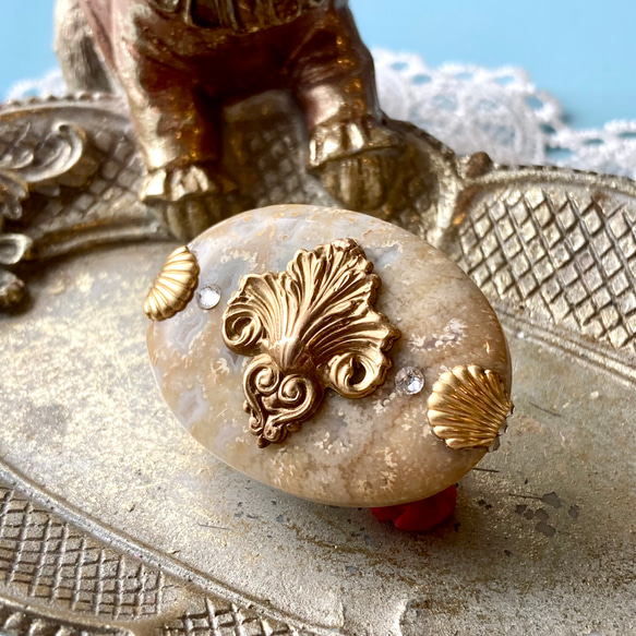 アンティーク色留袖　アールヌーボー スズラン　洋菊 アンティーク色留袖アールヌーボー スズラン洋菊