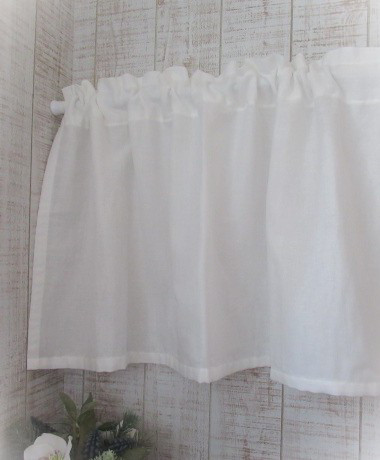 【ココア】ダブルガーゼカフェカーテン　ホワイト　オーダー品