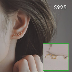 ミニピアス/ノンホール S925製 フラワー 花 小ぶり 小さめ