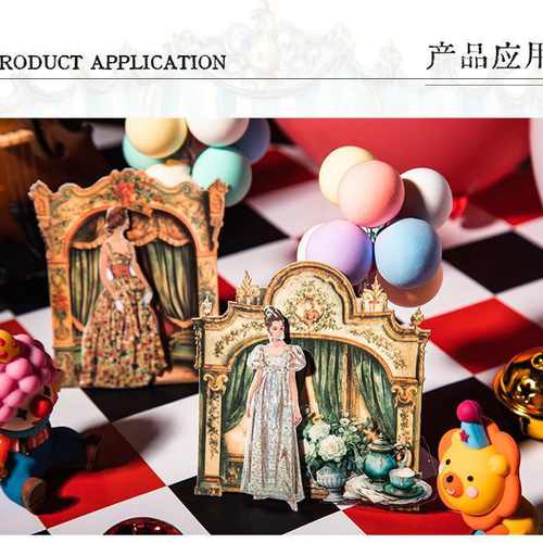 コラージュ素材 ハードカード ステッカー シール オペラ 舞台 6種 60枚