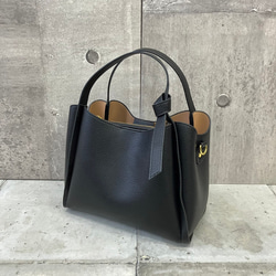 【デザインハンドル】 バッグ／ショルダー ２WAY 3室構造 シンプル　GBG-B647 3枚目の画像