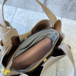 【デザインハンドル】 バッグ／ショルダー ２WAY 3室構造 シンプル　GBG-B647 6枚目の画像