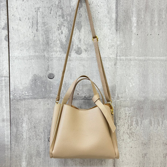 【デザインハンドル】 バッグ／ショルダー ２WAY 3室構造 シンプル　GBG-B647 9枚目の画像