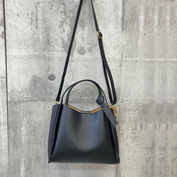 【デザインハンドル】 バッグ／ショルダー ２WAY 3室構造 シンプル　GBG-B647 10枚目の画像