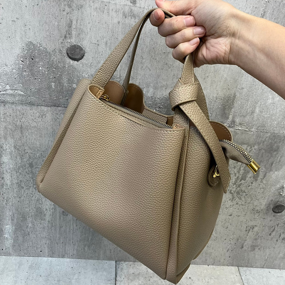 【デザインハンドル】 バッグ／ショルダー ２WAY 3室構造 シンプル　GBG-B647 11枚目の画像