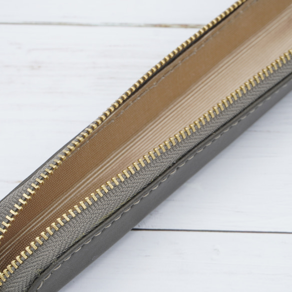 9色展開　1,2本ざしのスリムなペンケース 高級イタンリアンレザー　文字入れ 9枚目の画像