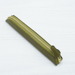 9色展開　1,2本ざしのスリムなペンケース 高級イタンリアンレザー　文字入れ 14枚目の画像