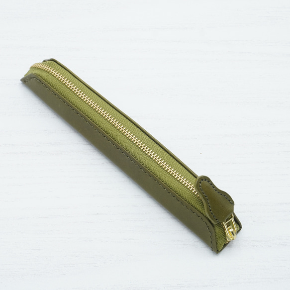 9色展開　1,2本ざしのスリムなペンケース 高級イタンリアンレザー　文字入れ 14枚目の画像
