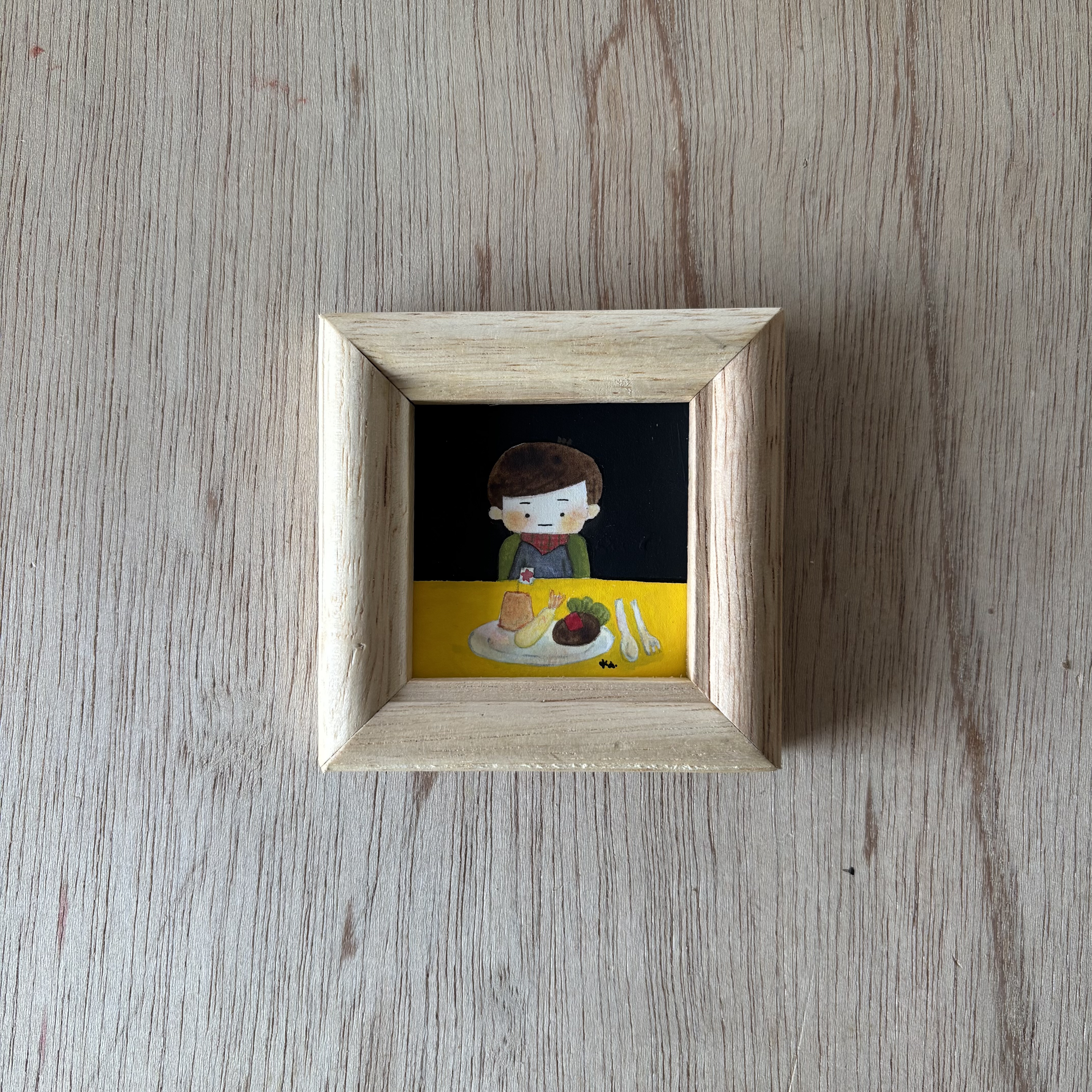 「お子様ランチ」ミニ額　原画