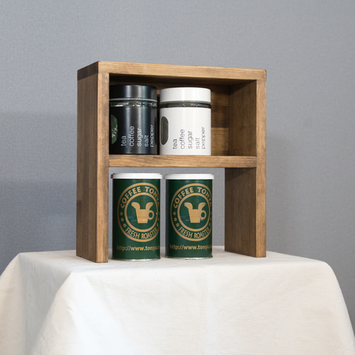 スパイスラック2段 高さ30cm幅30cm【キッチン収納/小物入れ/木製】 棚
