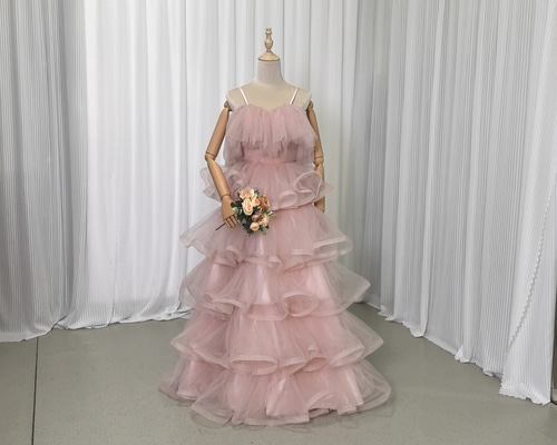 フリルのチュールスカートがオシャレ バイカラーベア ドレス 8c3d0343d4bdd19aafd32585f893b6