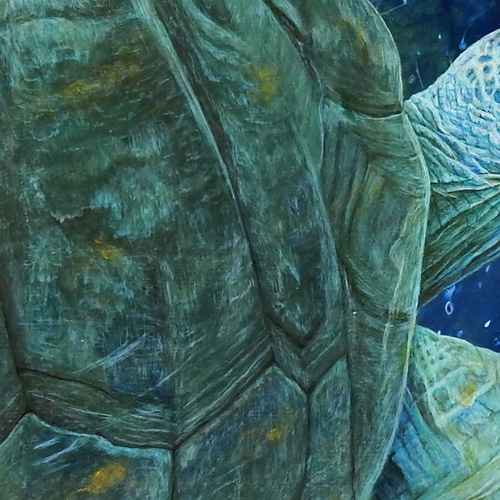 Elder turtle's departure（長老亀の旅立ち）アクリル画/原画/一点物