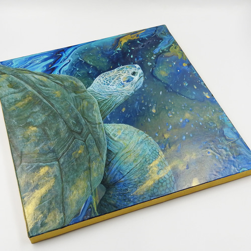 Elder turtle's departure（長老亀の旅立ち）アクリル画/原画/一点物