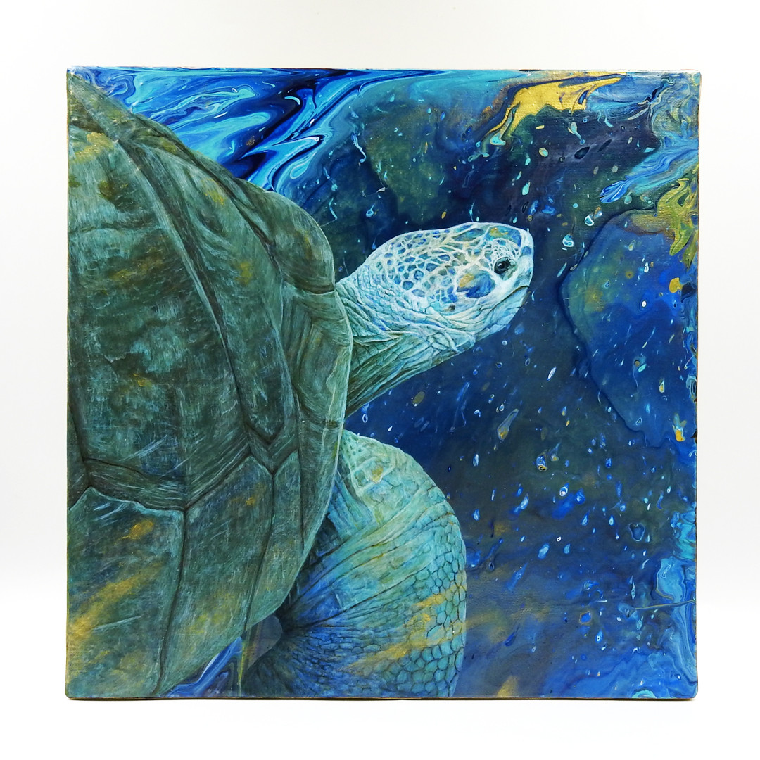 【2025春夏新作】 Elder departure（長老亀の旅立ち）アクリル画/原画 turtle's 絵画